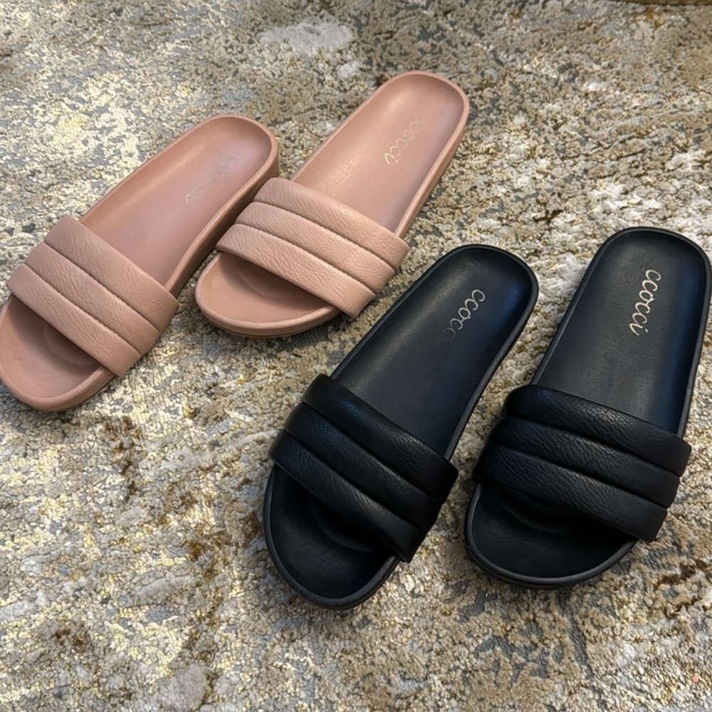 2 Pairs - Ccocci Slides/Flats/Sandals